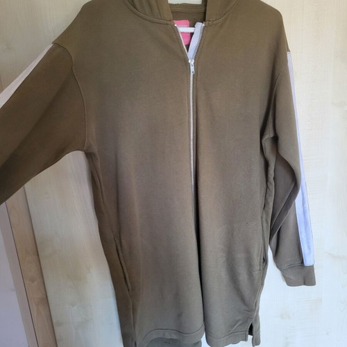 Khaki pink woman jacket used, medium to XL
