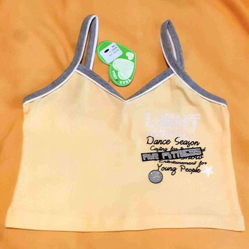Trax kids crop top yellow new with grey details