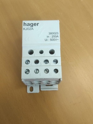 Hager KJ02A Μπλοκ διανομής ράγας 1P 250A καινούργιο