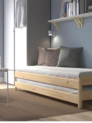 IKEA UTÅKER στοιβαζόμενα κρεβάτια από πεύκο 80x200 εκ., σετ 2