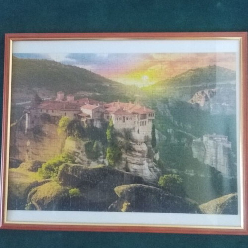 Puzzle Meteora Greece framed decorative like new