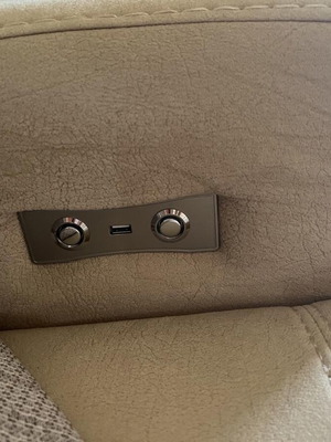 Corner sofa like new, beige, electric recliner with USB port