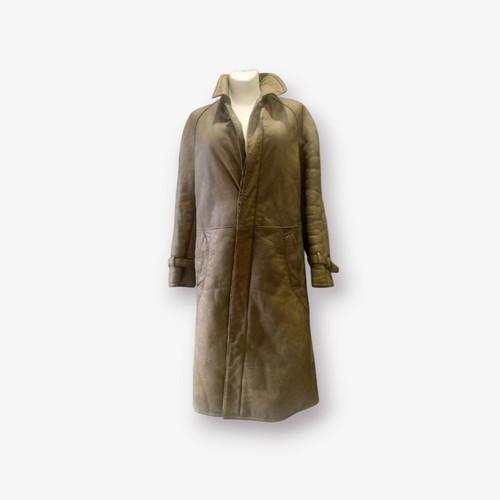 Leather vintage coat used, size XL, brown