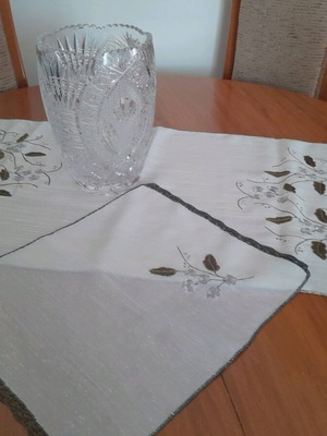 Handmade embroidered tsevres set of 4 like new
