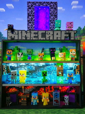 Kinder Joy Minecraft Display Stand new with LED lights