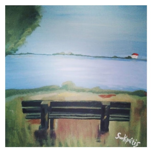 Lefkada Lagoon Original Oil Painting by Swkratis New