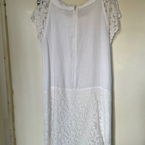 White linen dress new, Italian size 48 (2XL)