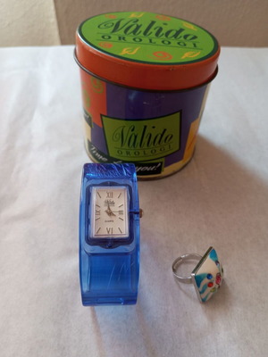 Valido Orologi vintage wristwatch blue resin with new ring gift like new