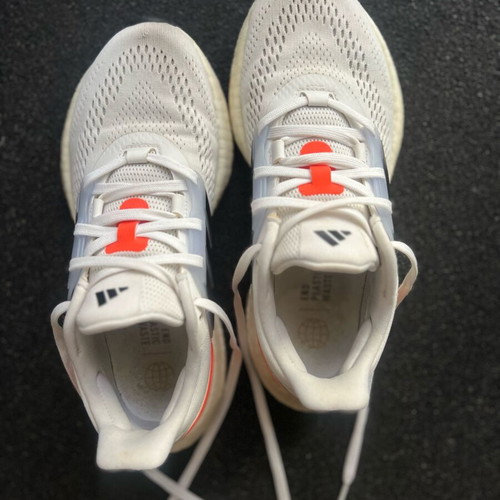 Adidas white athletic shoes used, size 38