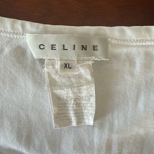 Celine XL white tank top with logo