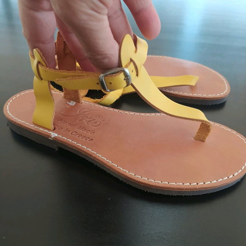 Iris leather sandals new, yellow, size 36