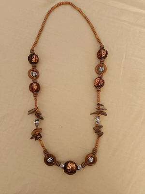 Handmade necklace new with beige and brown beads