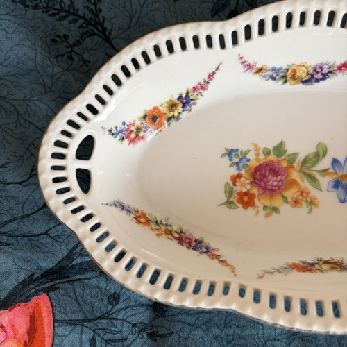 Porcelain Fondantier Dish like new, 1950s with foreign mark