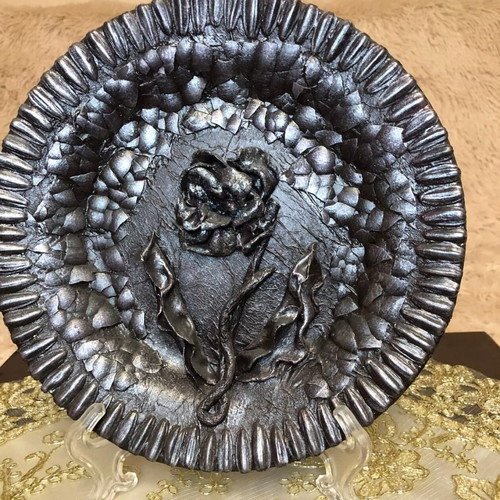 Decorative plate Roza new with gift stand