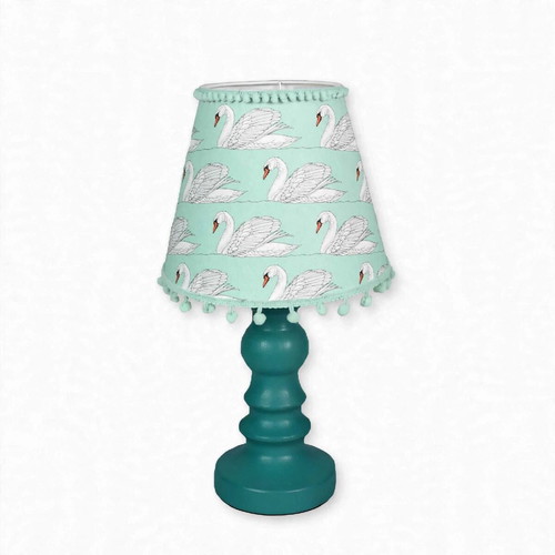 Children's table lamp White Swan with E27 shade