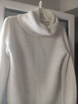 White sweater with silver thread, size M