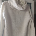 White sweater with silver thread, size M