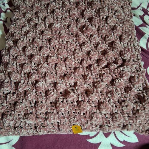 Handmade baby blanket new with hypoallergenic velour yarn