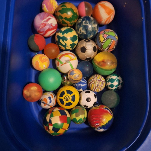 Bouncing balls used, pack of 30, various sizes and colors
