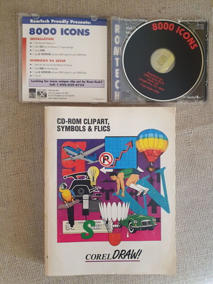 Retro & Classic Clipart Collection CD ROM with used Corel Draw book