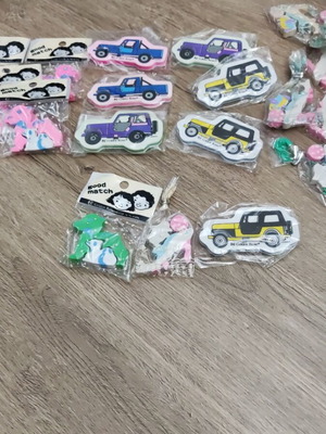 Colorful erasers pack of 3 with various designs