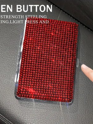 Slim cigarette case with red rhinestones new