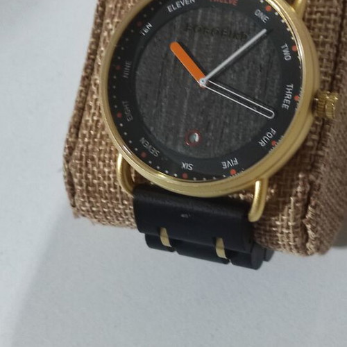 Bobo Bird wooden wristwatch like new, brown and gold