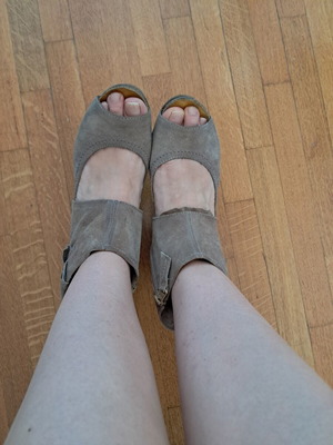 Mjus sandals refurbished, size 40, gray and beige