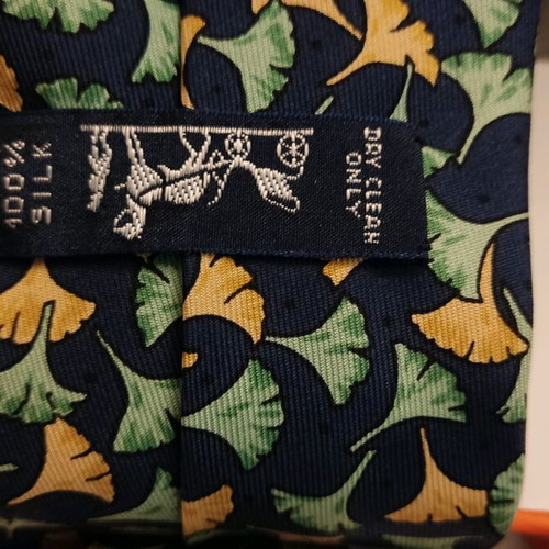 Hermes silk tie like new, blue vintage with box