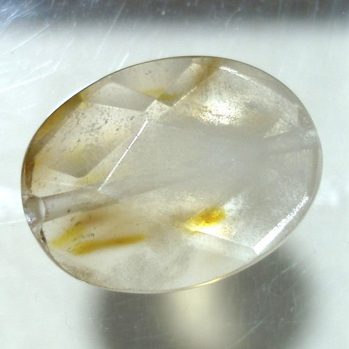 Mineral quartz with oxide inclusions like new