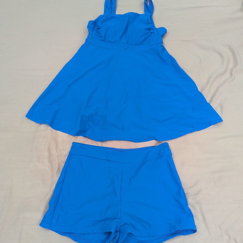 Shein Royal Blue 2-Piece Swim Dress Set like new, size small