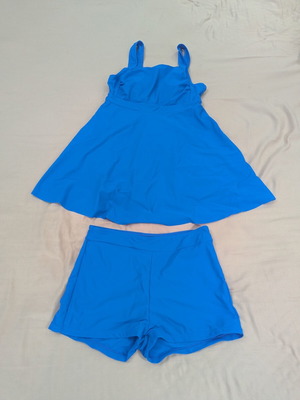 Shein Royal Blue 2-Piece Swim Dress Set like new, size small
