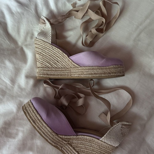 Sante Satin Lilac Espadrilles Like New, Size 38