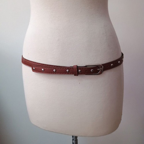 Women's belt brown thin with silver details used