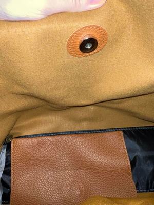 Brown shoulder bag with flap used