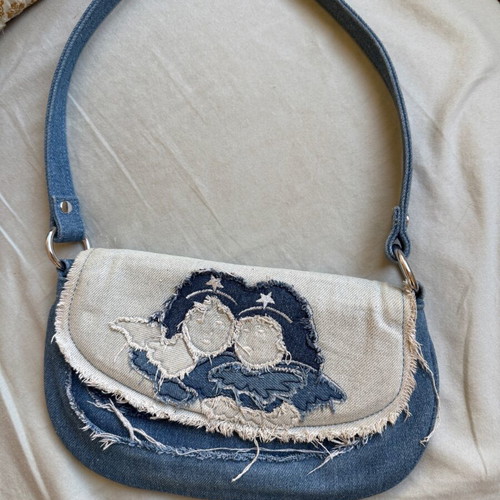 Fiorucci jean τσάντα ώμου ελαφρώς μεταχειρισμένη, μπλε
