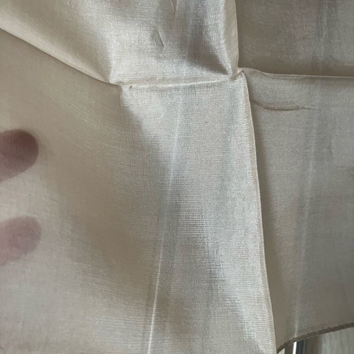 Silk pocket square used, champagne color