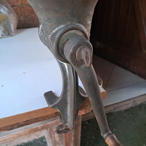Meat grinder used, very old, HUSDVARNA, iron