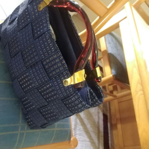Woven women's bag blue new, handheld