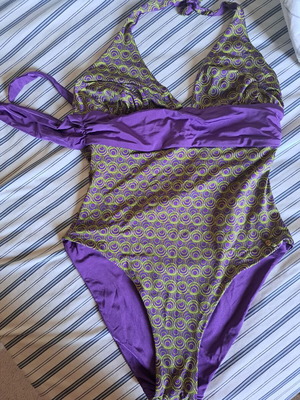 One-piece swimsuit new, purple and green, nice design