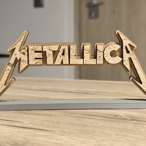 Metallica Stand 17cm wooden laser cut decorative piece new