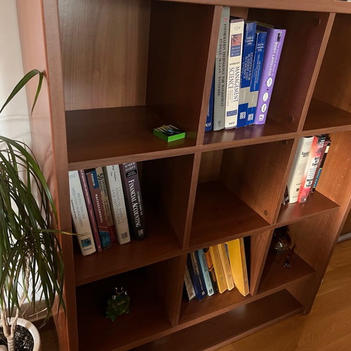 Bookshelf with cubic shelves used