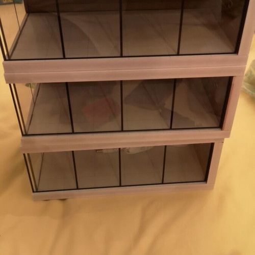 Display cases set of 3 with lighting plug, 8 cm height for small cars