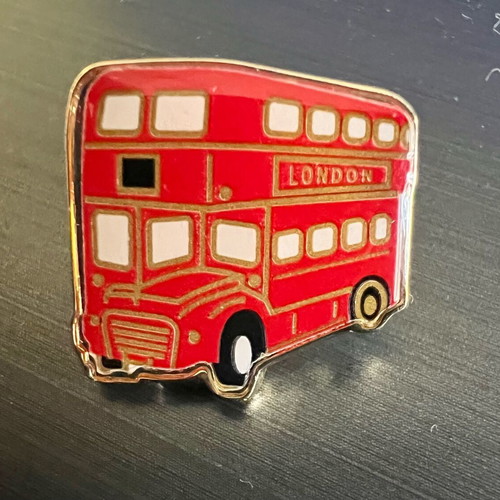 Burberry London Husky Dog and London Bus Pin Brooch like new