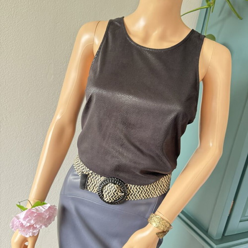 Silvian Heach black eco leather top size S like new