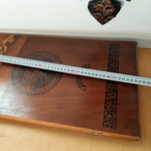 Handmade wooden backgammon from Caucasus used