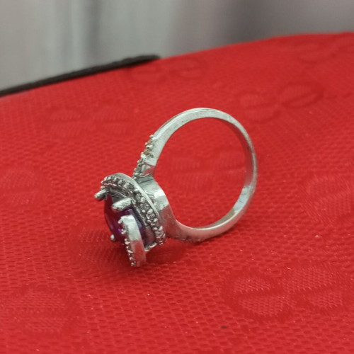 Silver 925 ring with amethyst and zircon, like new, size 55