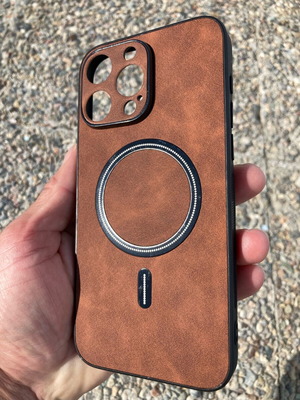 iPhone 15 Pro Max MagSafe Premium camera protection case leather new