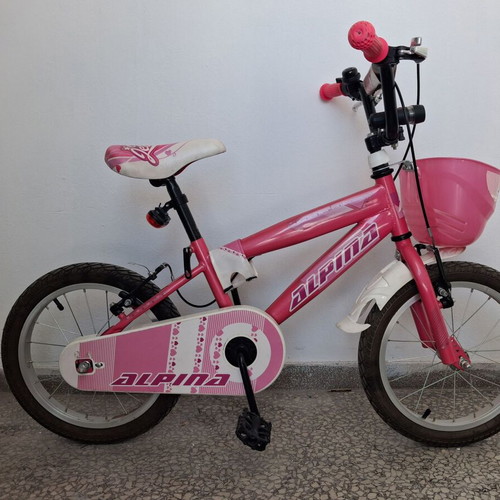 Alpina Beleno Girls 16" bike used with V-brakes and basket