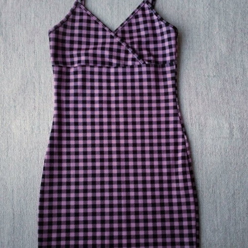 Checked fuchsia tight dress like new